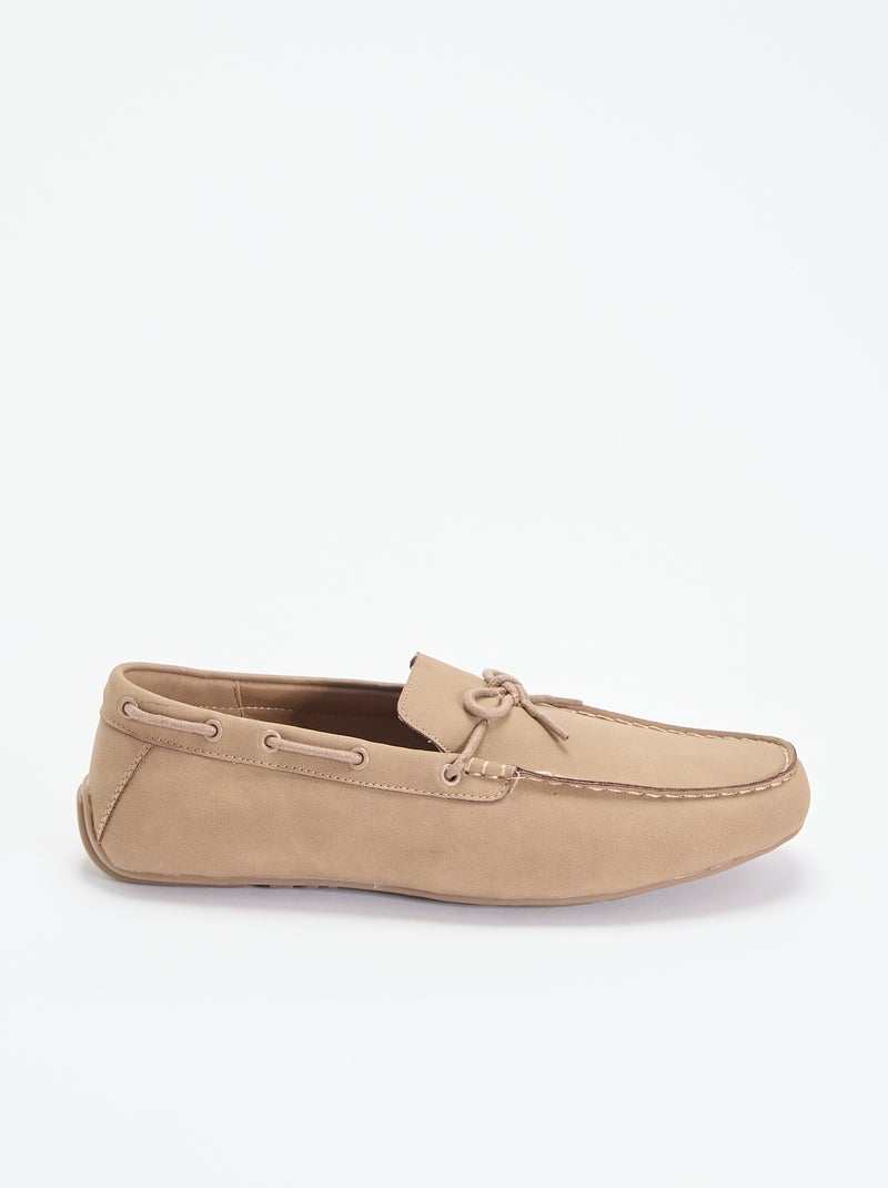 Mocassins en suédine unis Beige - Kiabi