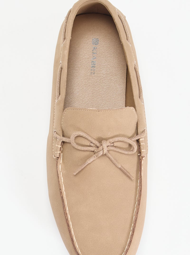 Mocassins en suédine unis Beige - Kiabi