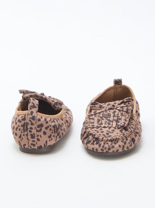 Mocassins léopard en suédine - Kiabi