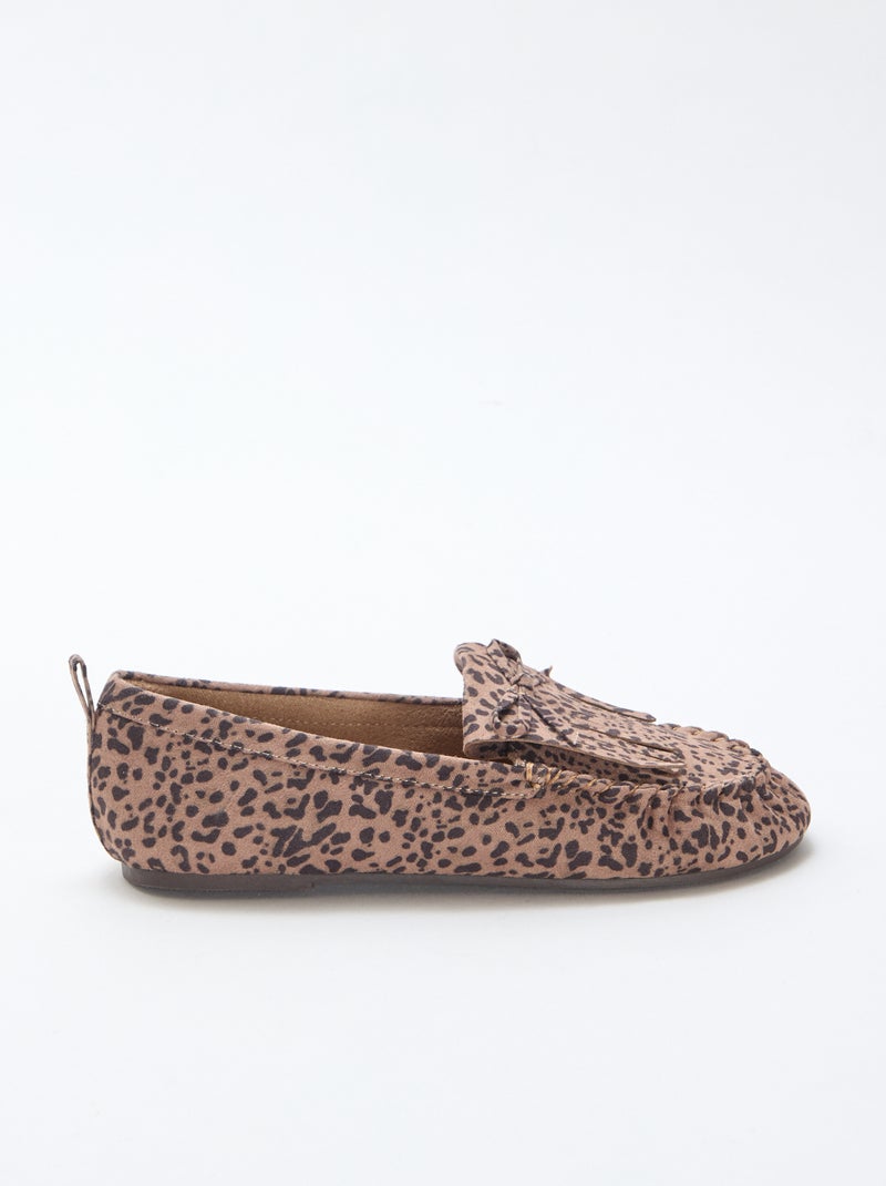 Mocassins léopard en suédine Léopard - Kiabi