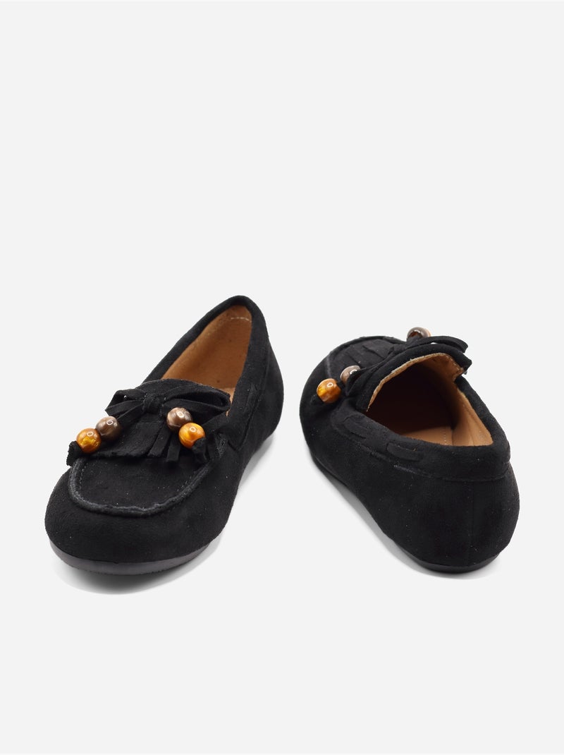 Mocassins met franjes Zwart - Kiabi