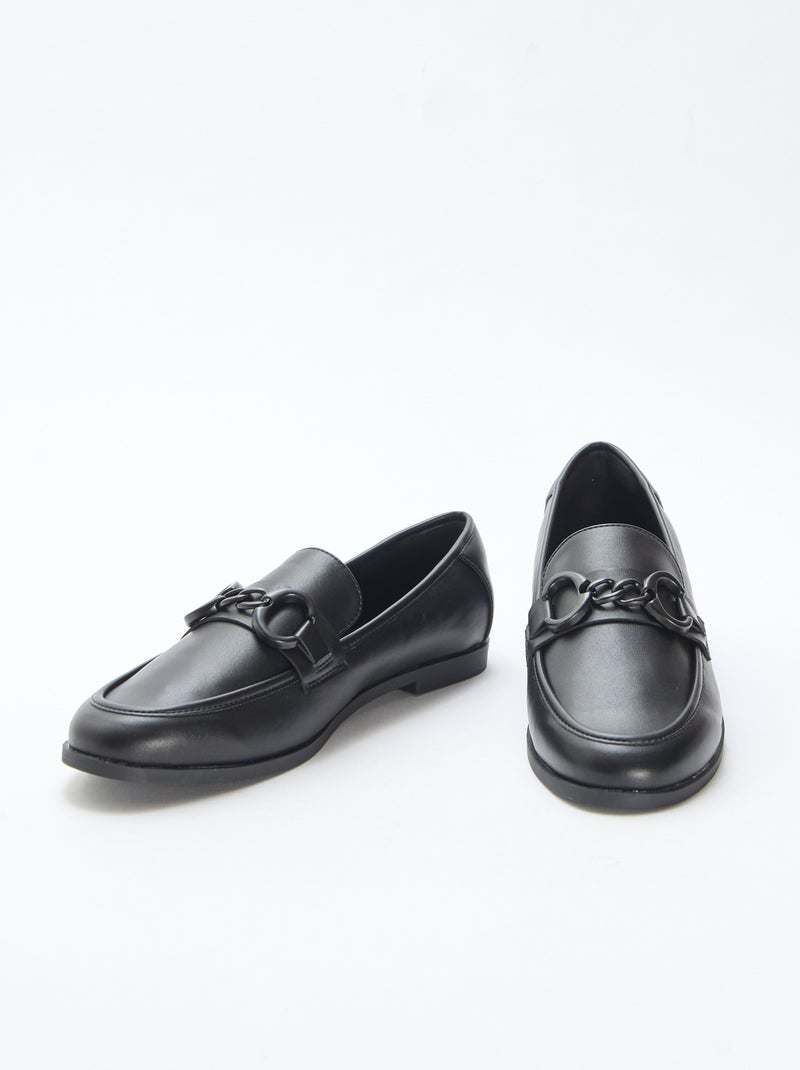 Mocassins met ketting Zwart - Kiabi