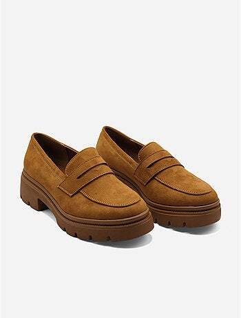 Mocassins met suède-look