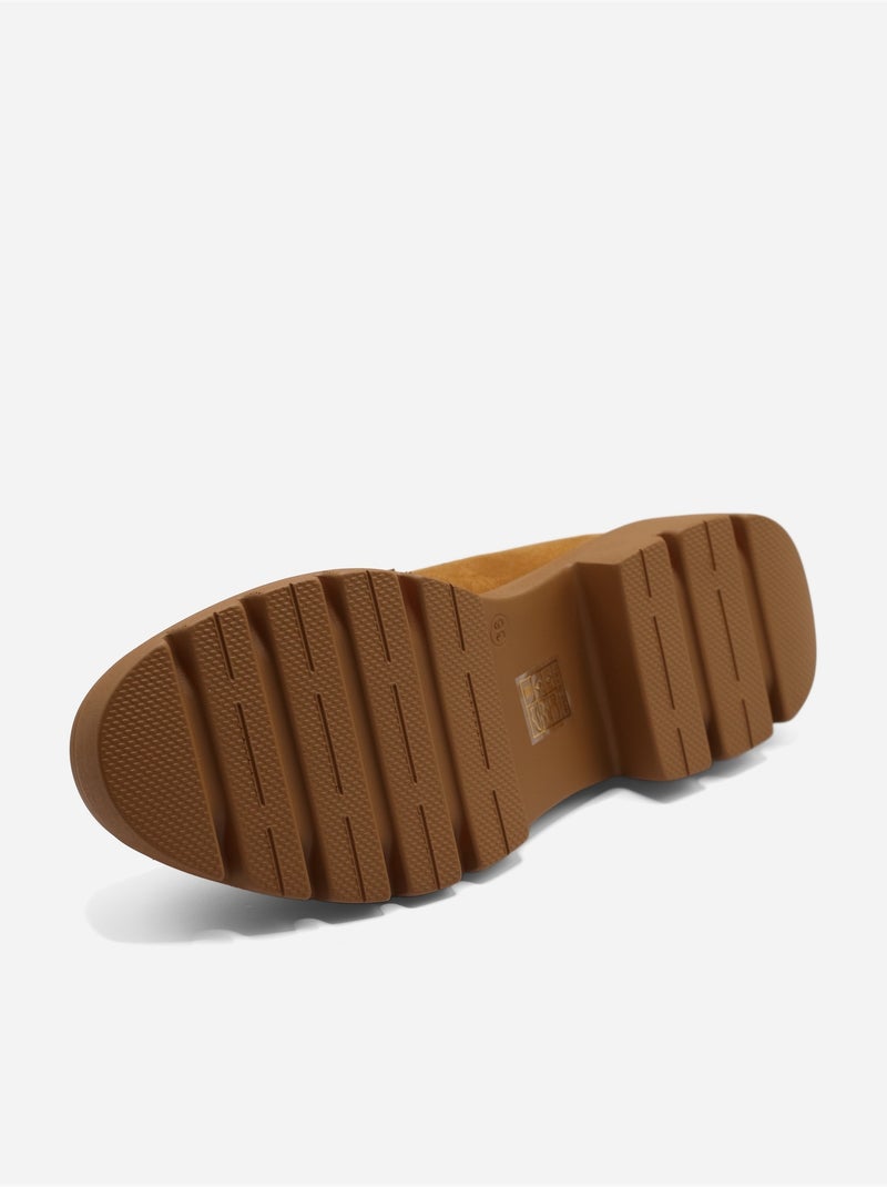 Mocassins met suède-look Camel - Kiabi