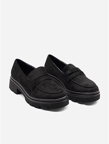 Mocassins met suède-look