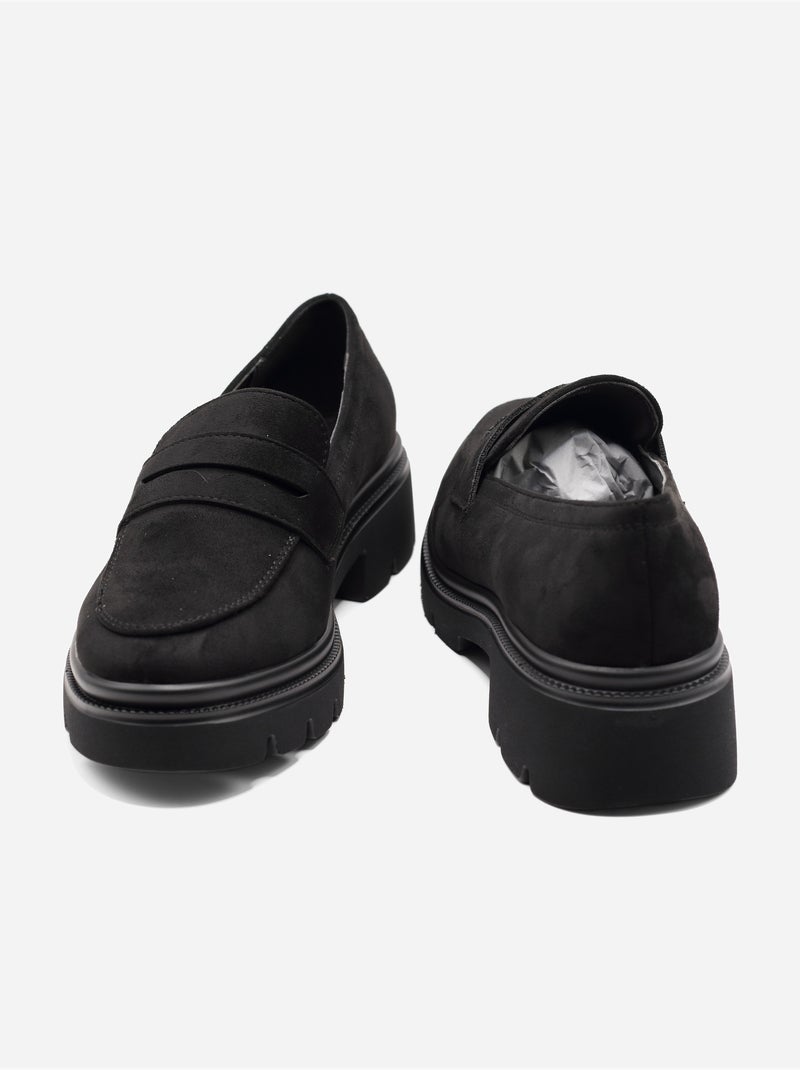 Mocassins met suède-look Zwart - Kiabi