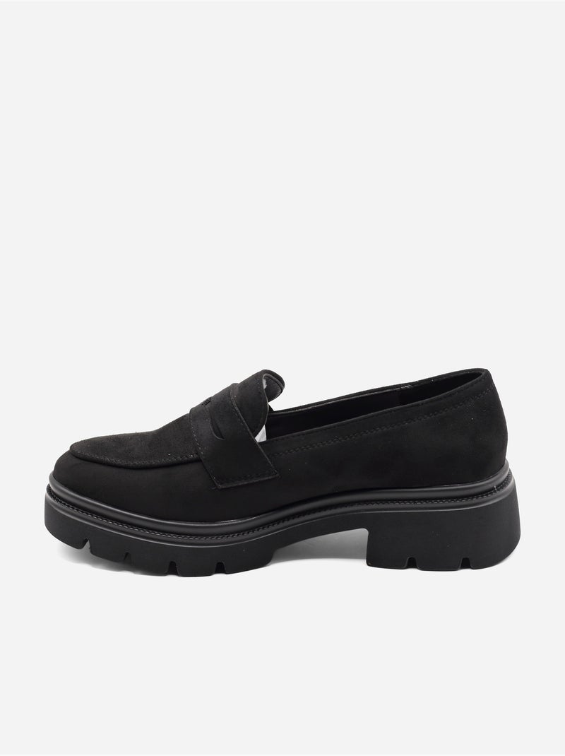 Mocassins met suède-look Zwart - Kiabi