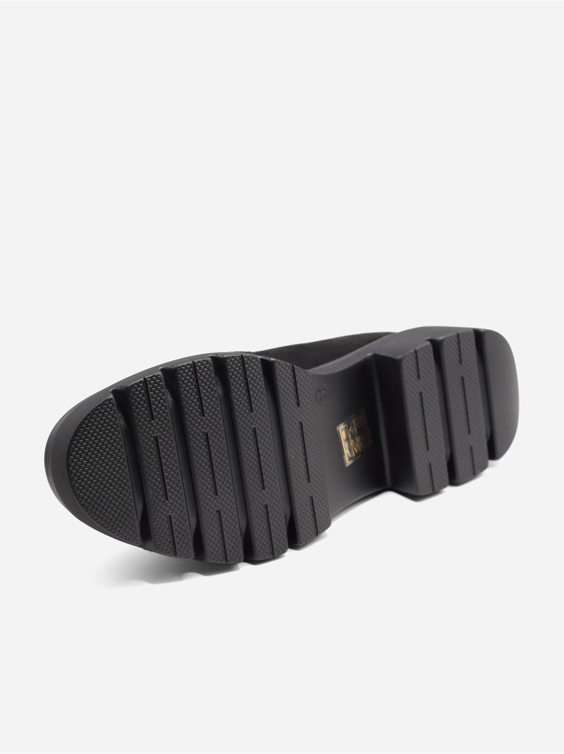 Mocassins met suède-look Zwart - Kiabi