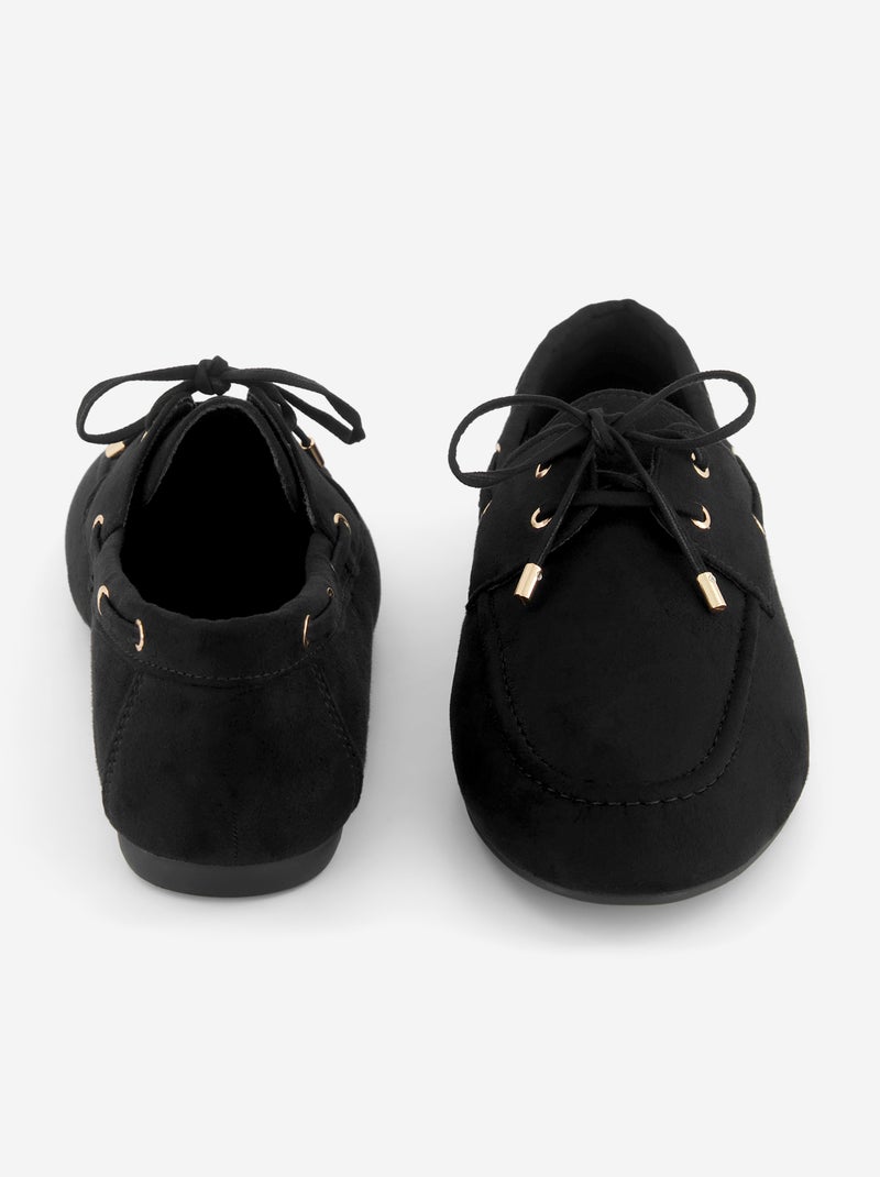 Mocassins met veters Zwart - Kiabi