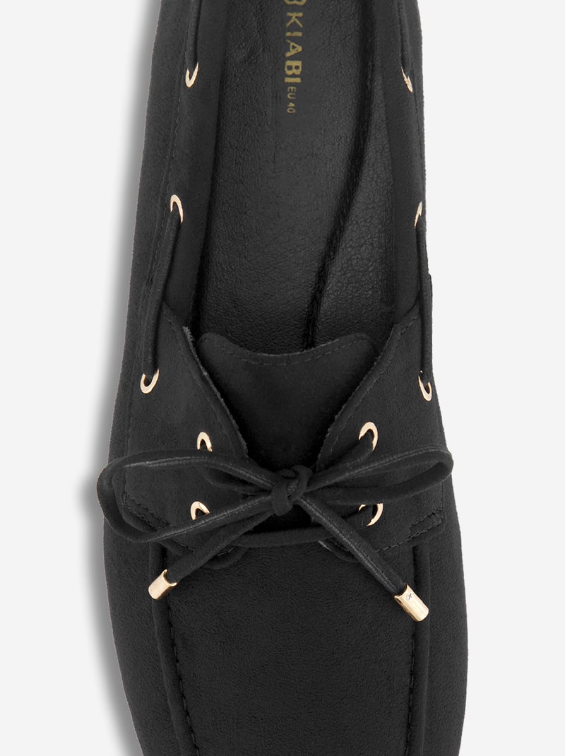 Mocassins met veters Zwart - Kiabi