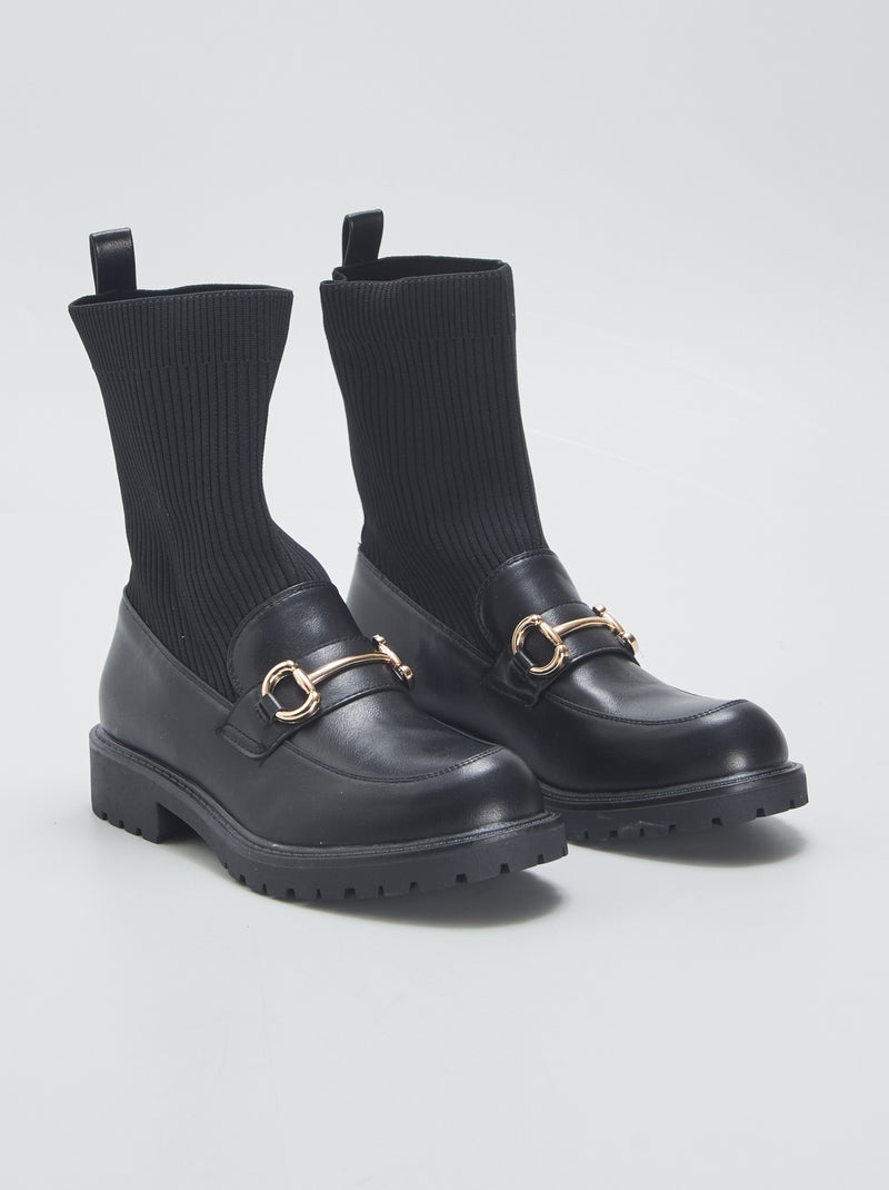 Mocassins montants noir - Kiabi