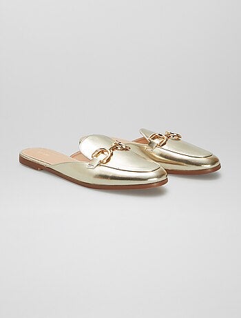 Mocassins ouverts avec bride dorée