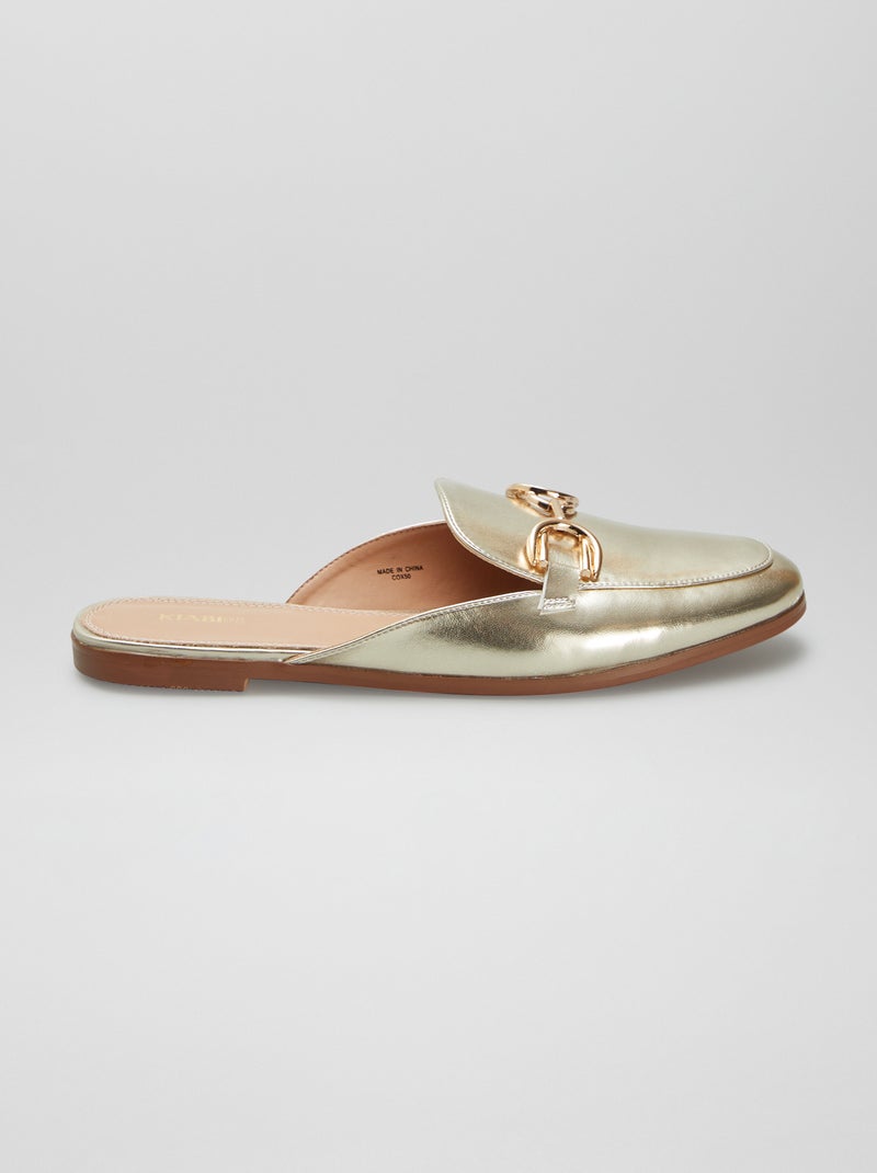 Mocassins ouverts avec bride dorée Doré - Kiabi