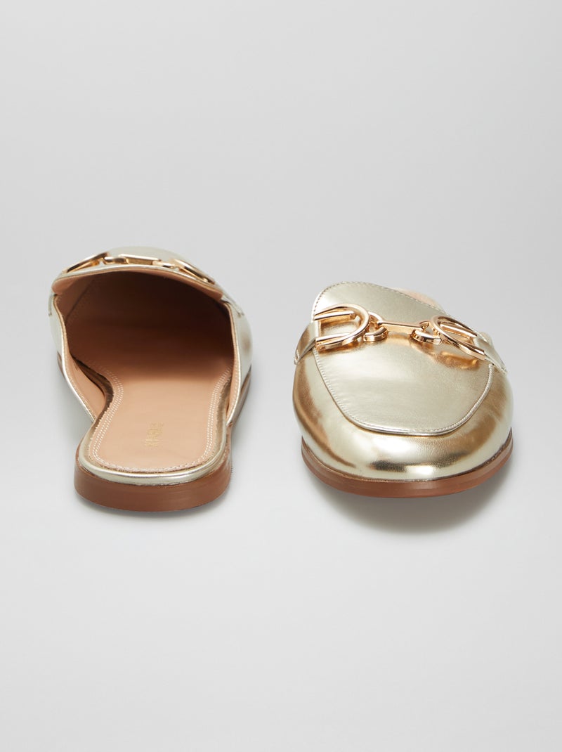 Mocassins ouverts avec bride dorée Doré - Kiabi