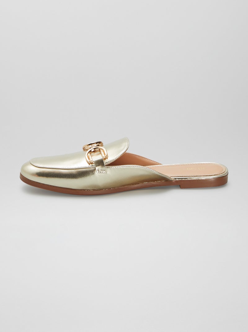 Mocassins ouverts avec bride dorée Doré - Kiabi