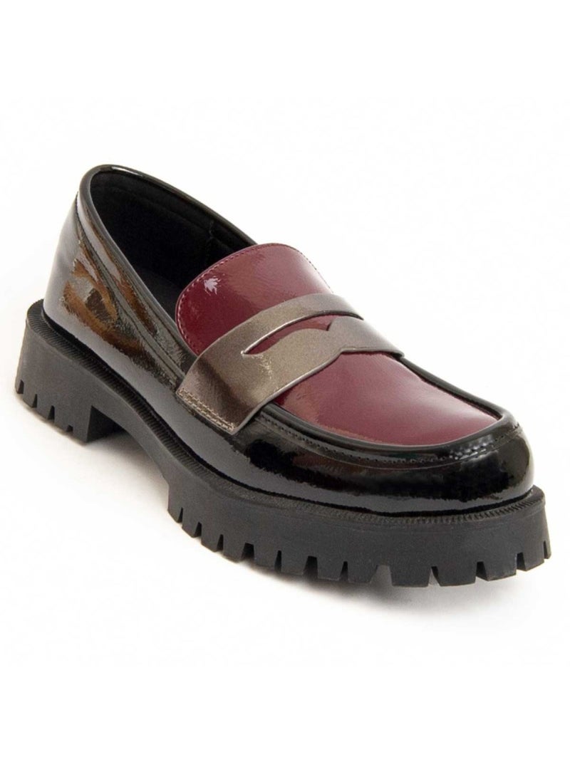 Moccassin à Plateforme Matière Synthétique Et Textile Montevita Noir - Kiabi