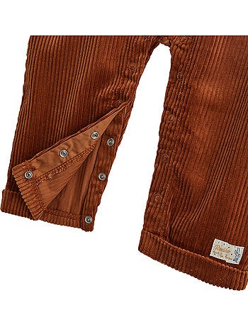 Mocha corduroy babyoveralls