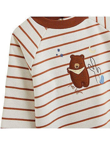 Mocha fleece baby sweater