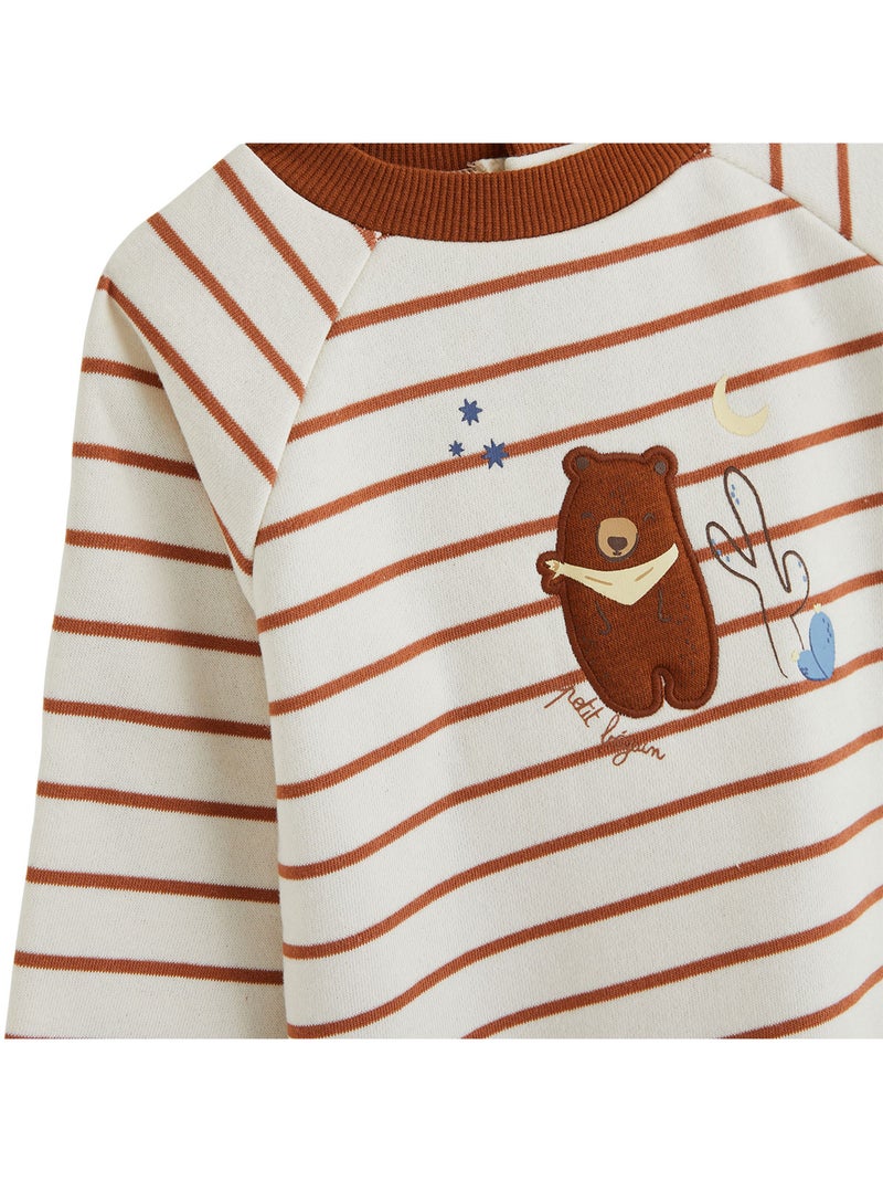 Mocha fleece baby sweater Ecru - Kiabi