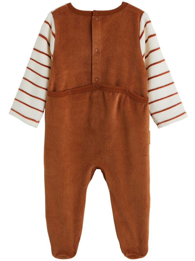 Mocha velours babypyjama Bruin - Kiabi
