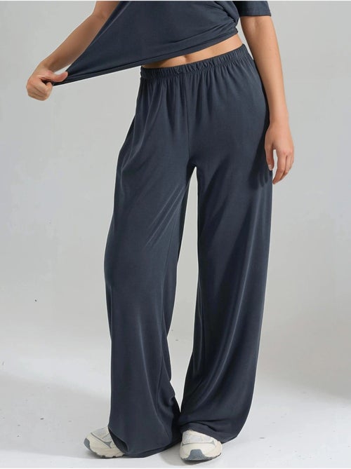 Modal broek met elastische taille en rechte pijpen busem - Kiabi
