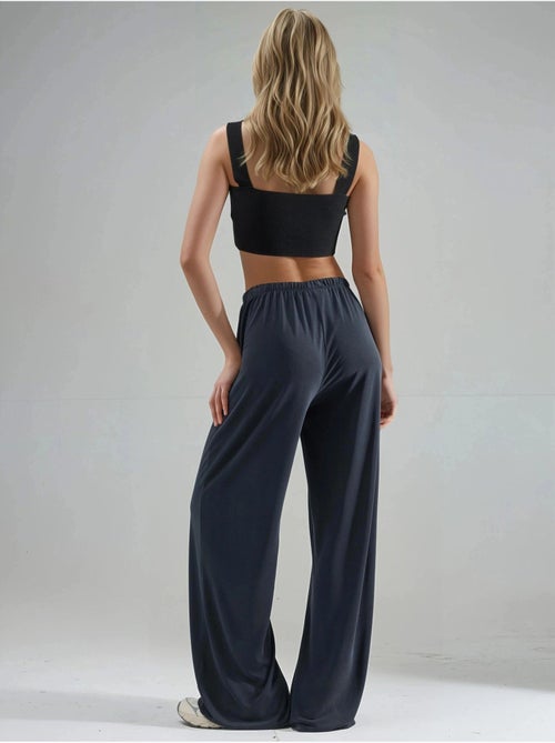 Modal broek met elastische taille en rechte pijpen busem - Kiabi