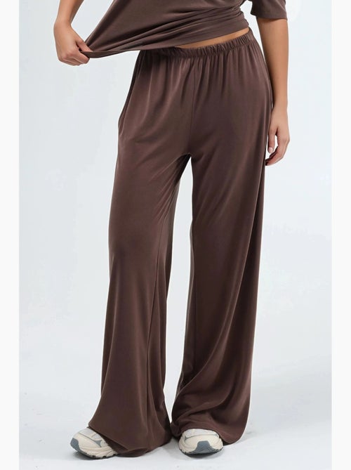 Modal broek met elastische taille en rechte pijpen busem - Kiabi