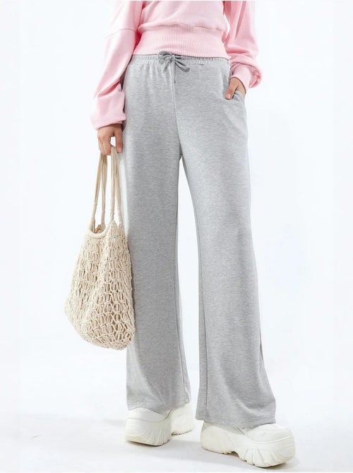 Modal broek met middelhoge taille en wijde pijpen busem - Kiabi Modal broek met middelhoge taille en wijde pijpen busem - Kiabi