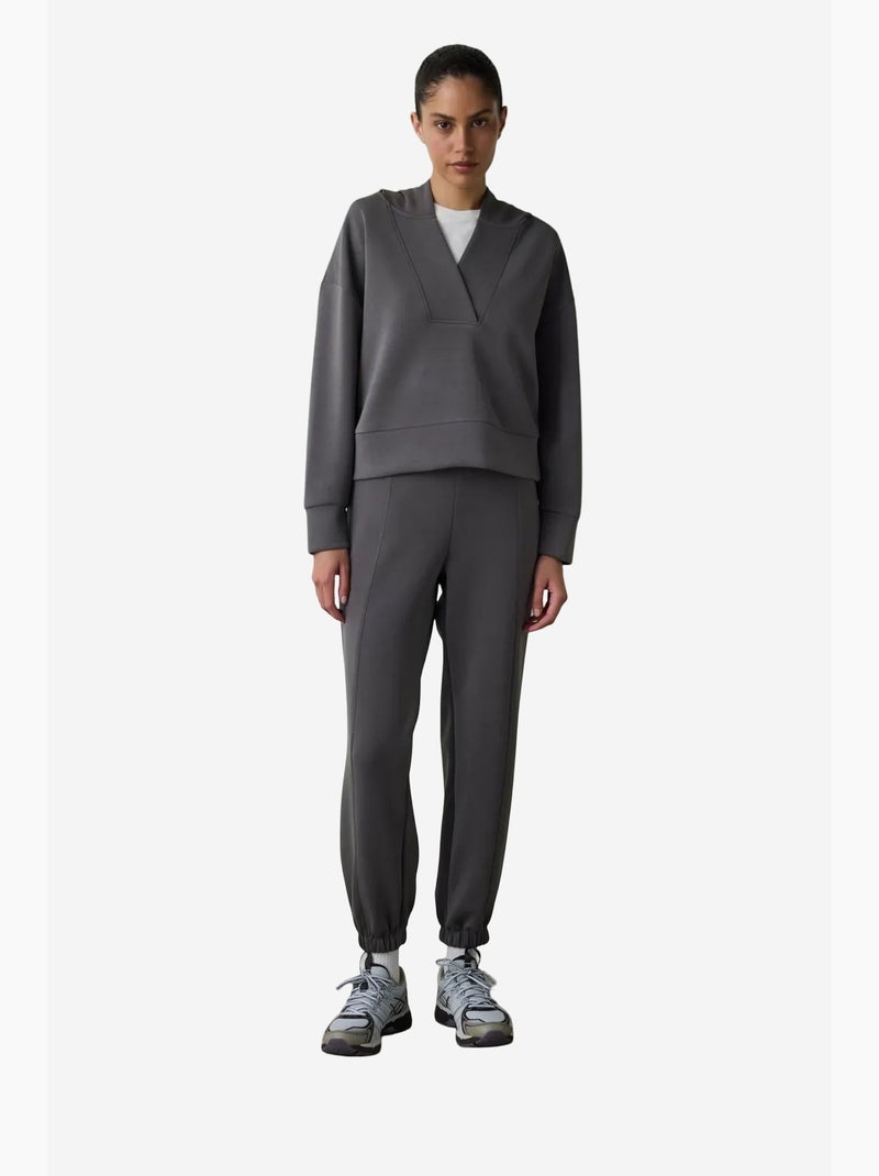 Modal crop hoodie penti Grijs Zwart - Kiabi