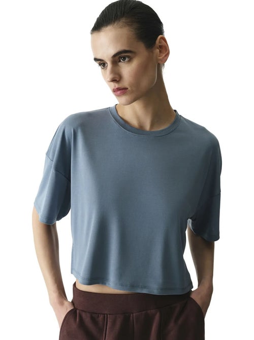 Modal crop t-shirt met split penti - Kiabi
