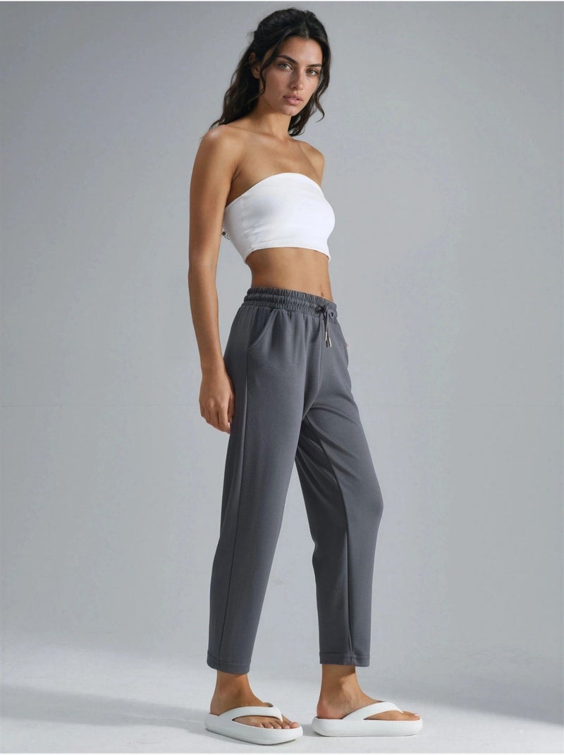 Modal-touch joggerbroek met elastische taille en carrot fit, hiccup Grijs - Kiabi
