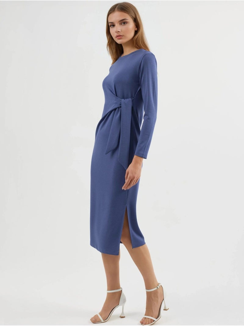 Modal touch jurk met split, bersan-collectie hiccup Lichtblauw - Kiabi