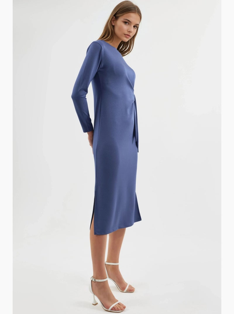 Modal touch jurk met split, bersan-collectie hiccup Lichtblauw - Kiabi
