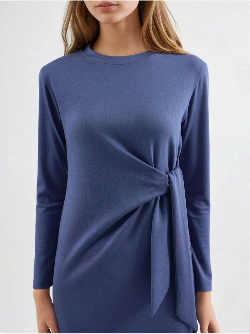 Modal touch jurk met split, bersan-collectie hiccup Lichtblauw - Kiabi