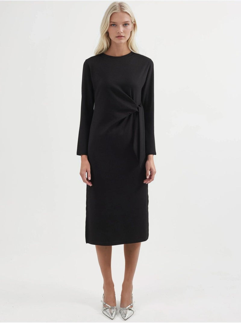 Modal touch jurk met split, bersan-collectie hiccup Zwart - Kiabi