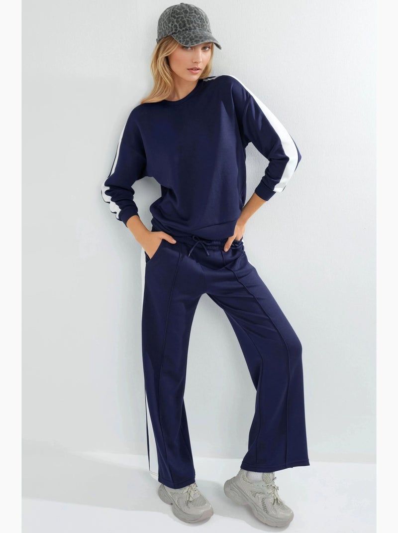 Modal touch regular fit sweatshirt- en broekset hiccup Marineblauw - Kiabi