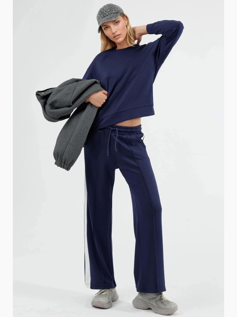 Modal touch regular fit sweatshirt- en broekset hiccup Marineblauw - Kiabi