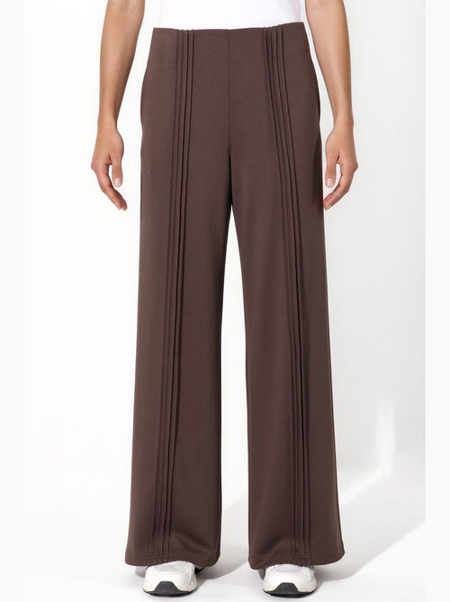 Modal touch ribdetail straight leg broek hiccup - Kiabi Modal touch ribdetail straight leg broek hiccup - Kiabi