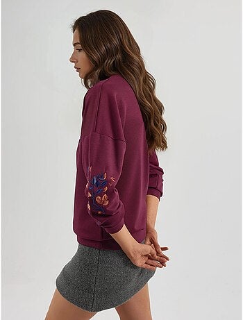 Modal touch sweatshirt met ronde hals en borduursel, bersan-collectie hiccup