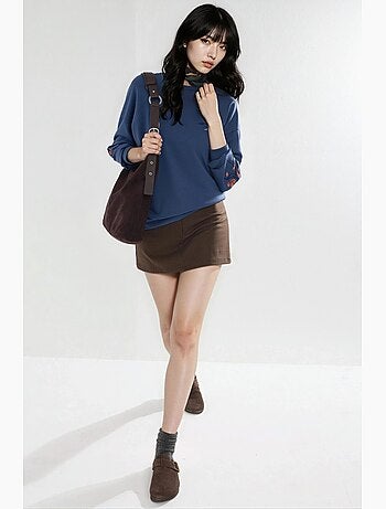 Modal touch sweatshirt met ronde hals en borduursel, bersan-collectie hiccup
