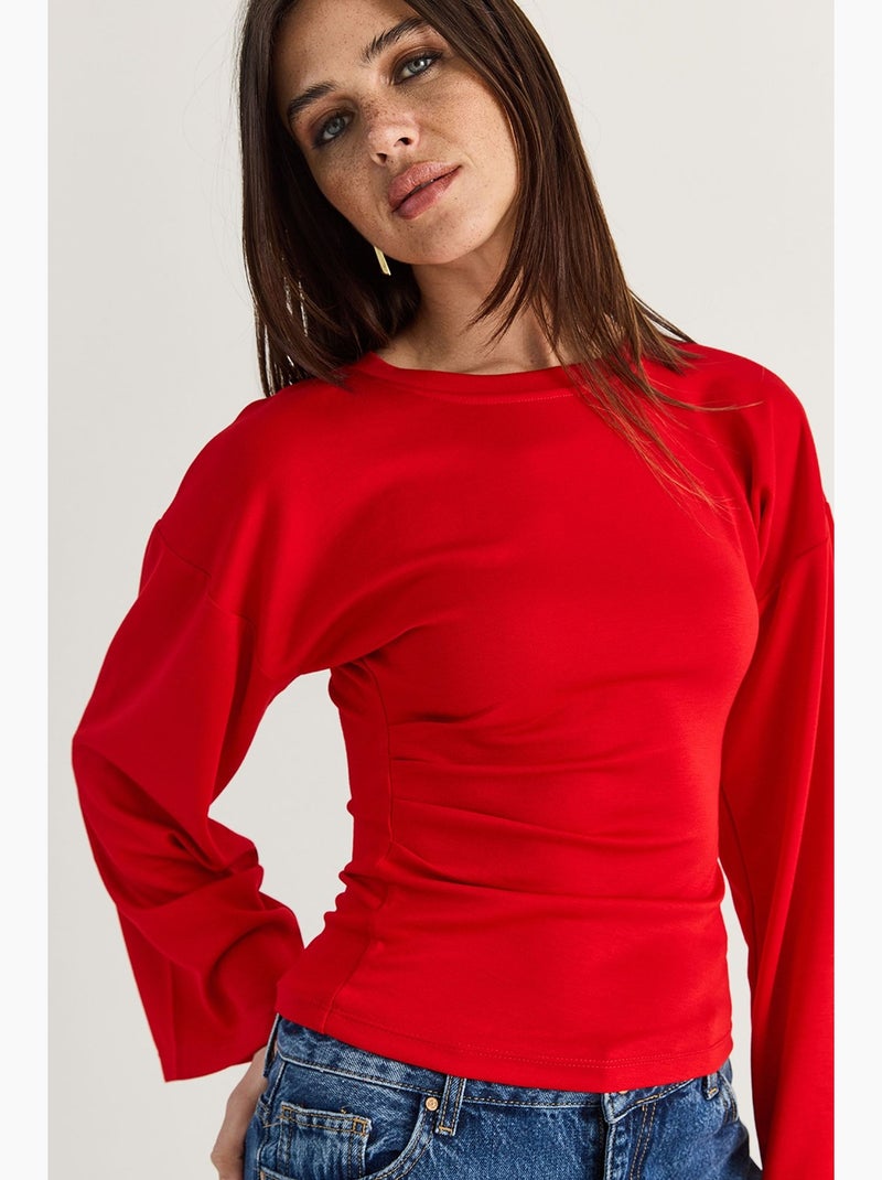 Modale blouse lucci Rood - Kiabi