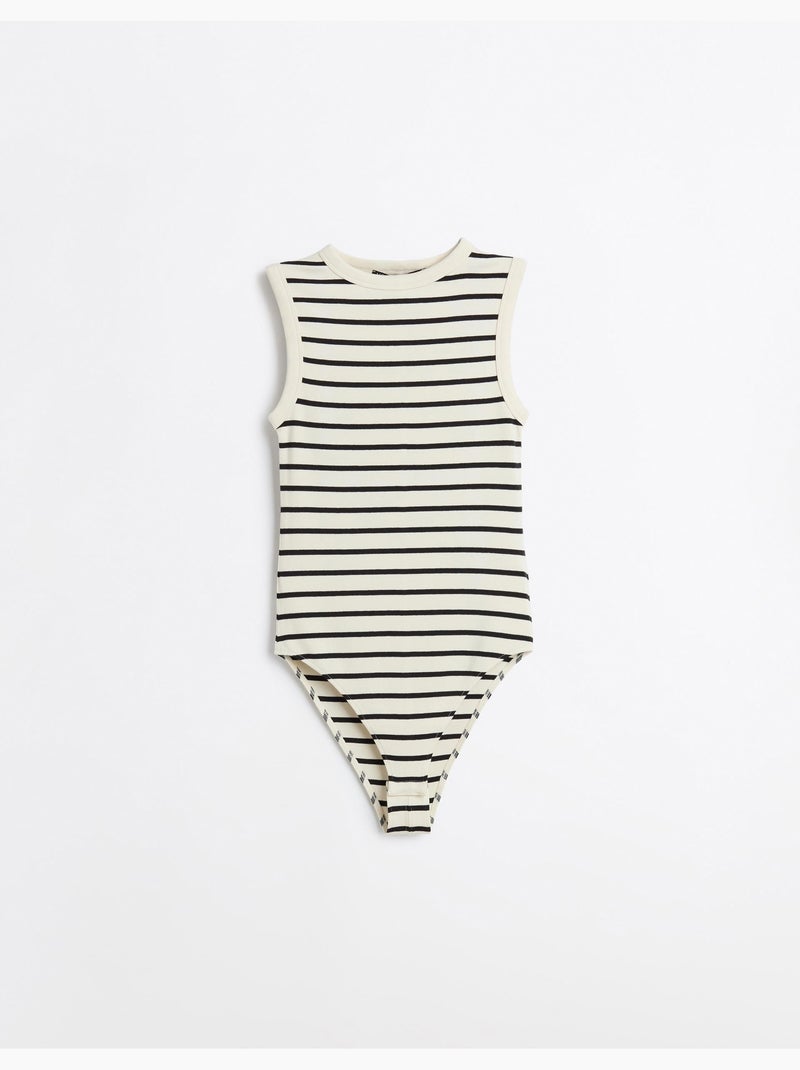 Modale bodysuitstrepen, MO Fashion Beige - Kiabi
