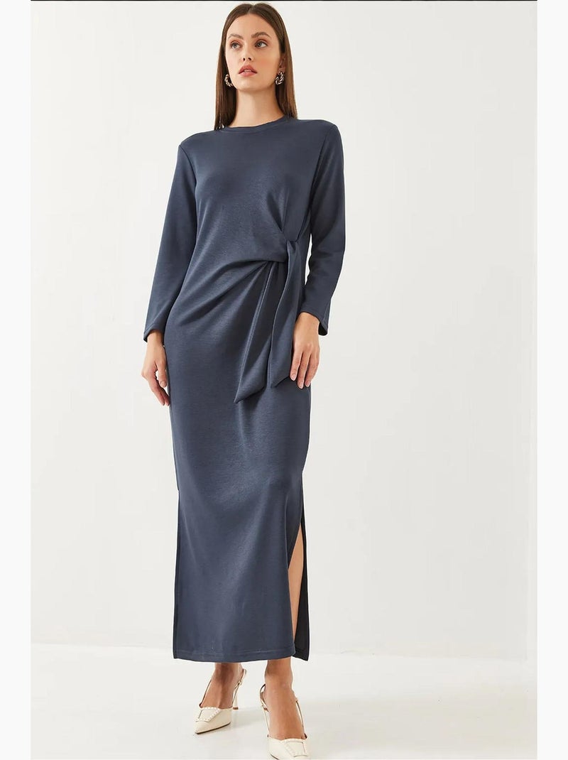 Modaljurk met strikdetail lucci Marineblauw - Kiabi