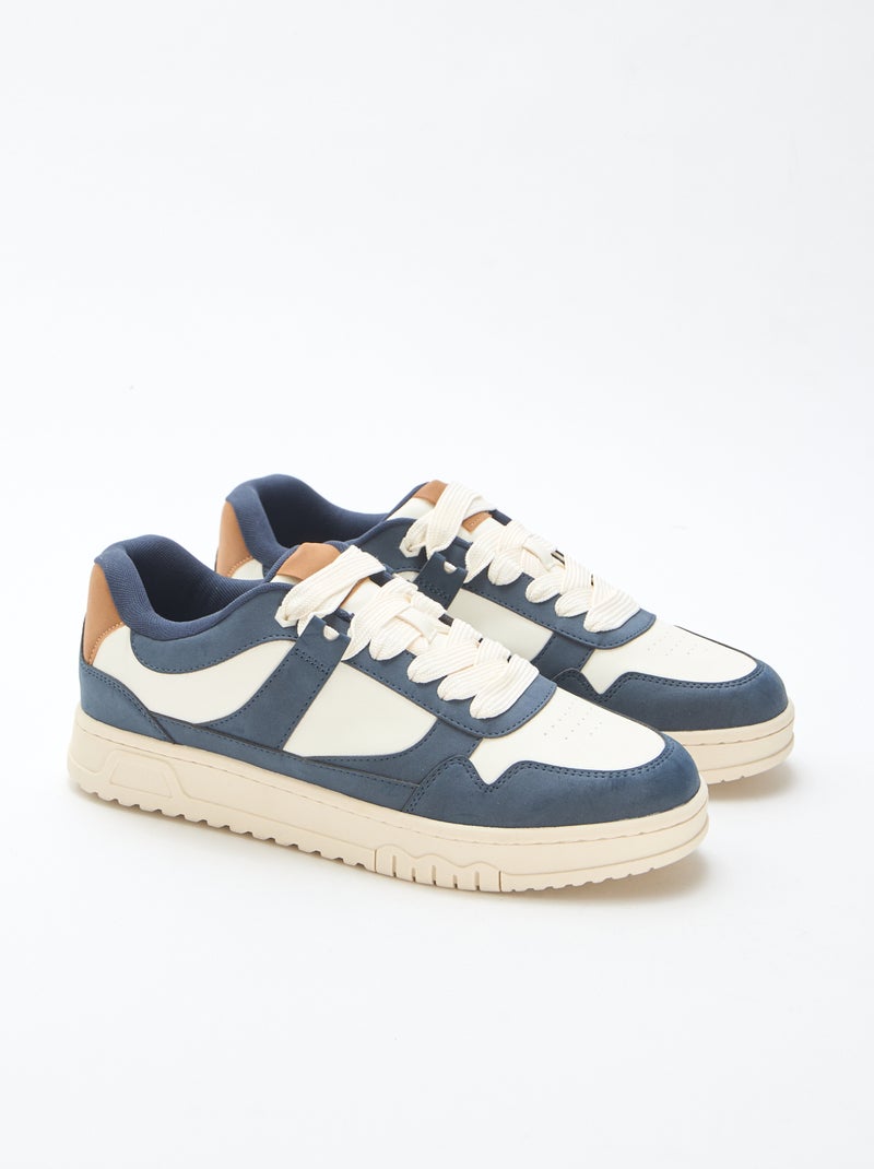 Moderne driekleurige sneakers Blauw - Kiabi