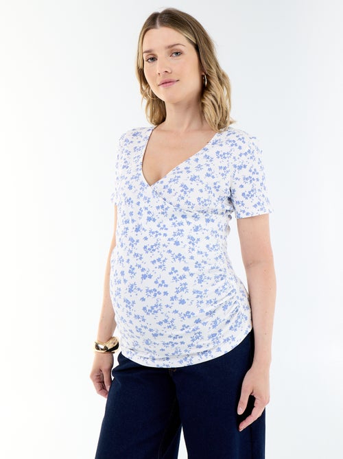 Moederschap T-shirt met overslagdecolleté - Kiabi