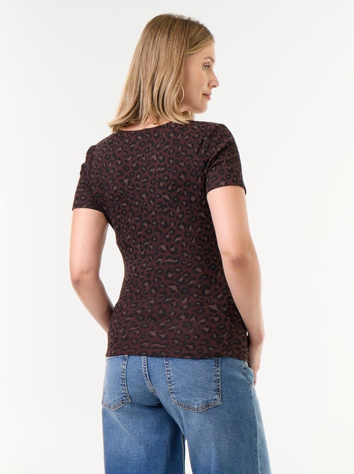 Moederschap T-shirt met overslagdecolleté - Kiabi