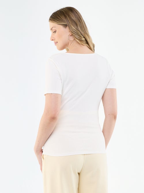 Moederschap T-shirt met overslagdecolleté - Kiabi Moederschap T-shirt met overslagdecolleté - Kiabi