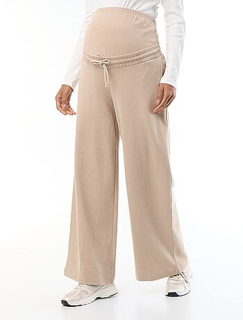 Moederschapsjoggingbroek met wijde pijpen van french terry