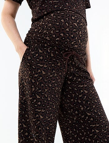 Moederschapsjoggingbroek met wijde pijpen van french terry