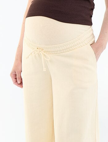 Moederschapsjoggingbroek met wijde pijpen van french terry